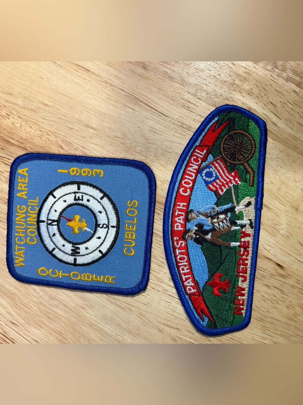 Patriots' Path Council & Cubelos Embroidered Scout Patches - Blue/Red